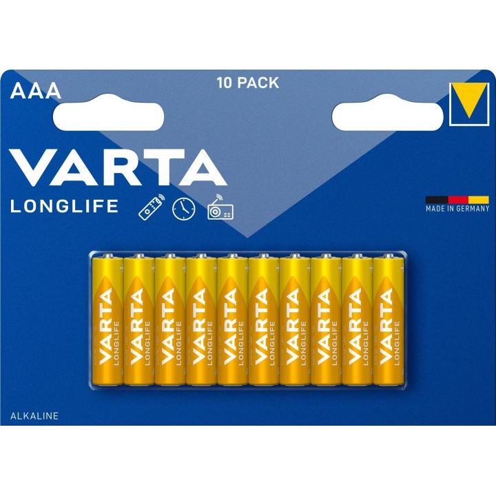 Батарейки Varta Longlife AAA Bli Alkaline, 10 шт. (4103101461) - фото 1