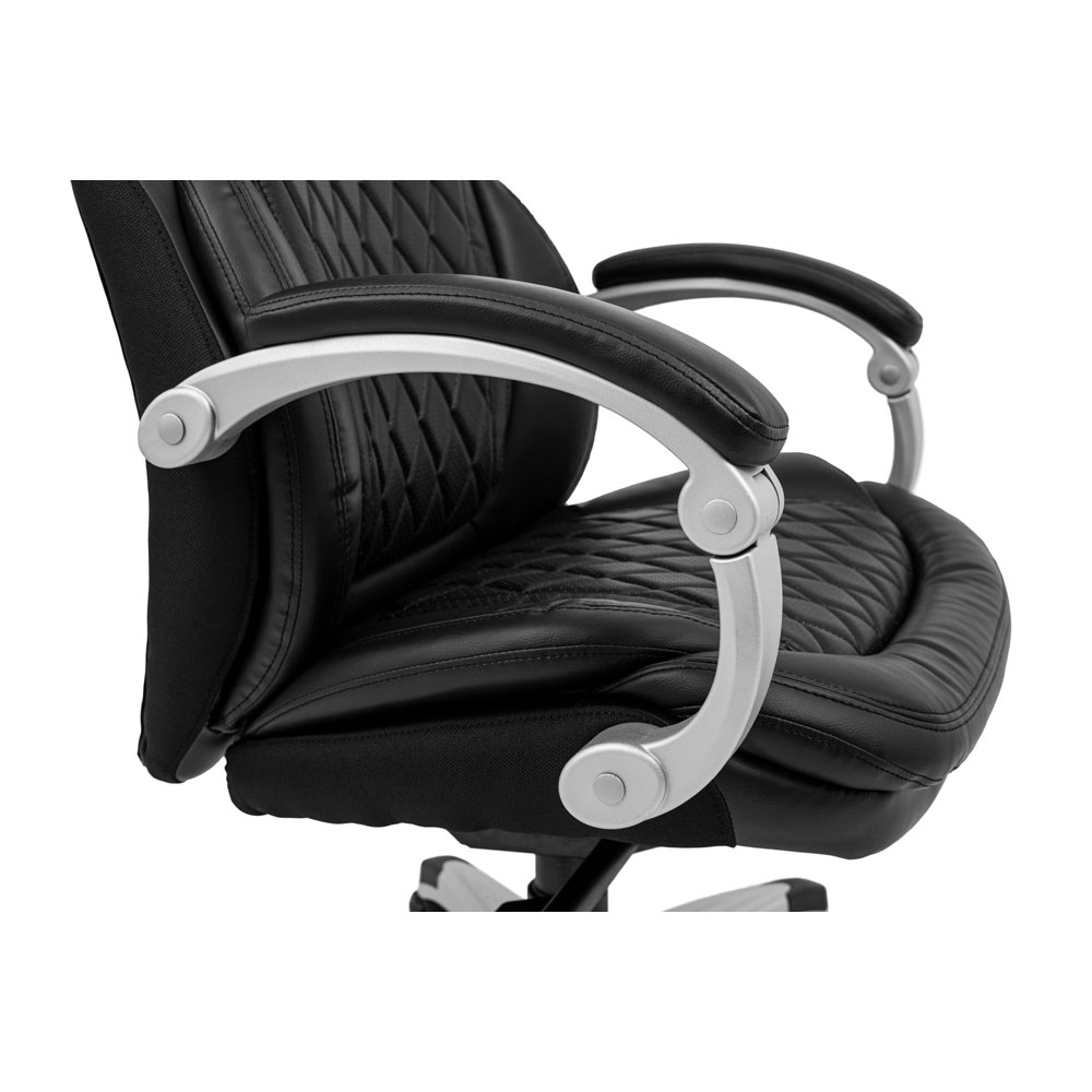 Крісло офісне Richman Преміо Пластик Річ Synchro Шкіра Спліт чорний (RCM-1072) - фото 10