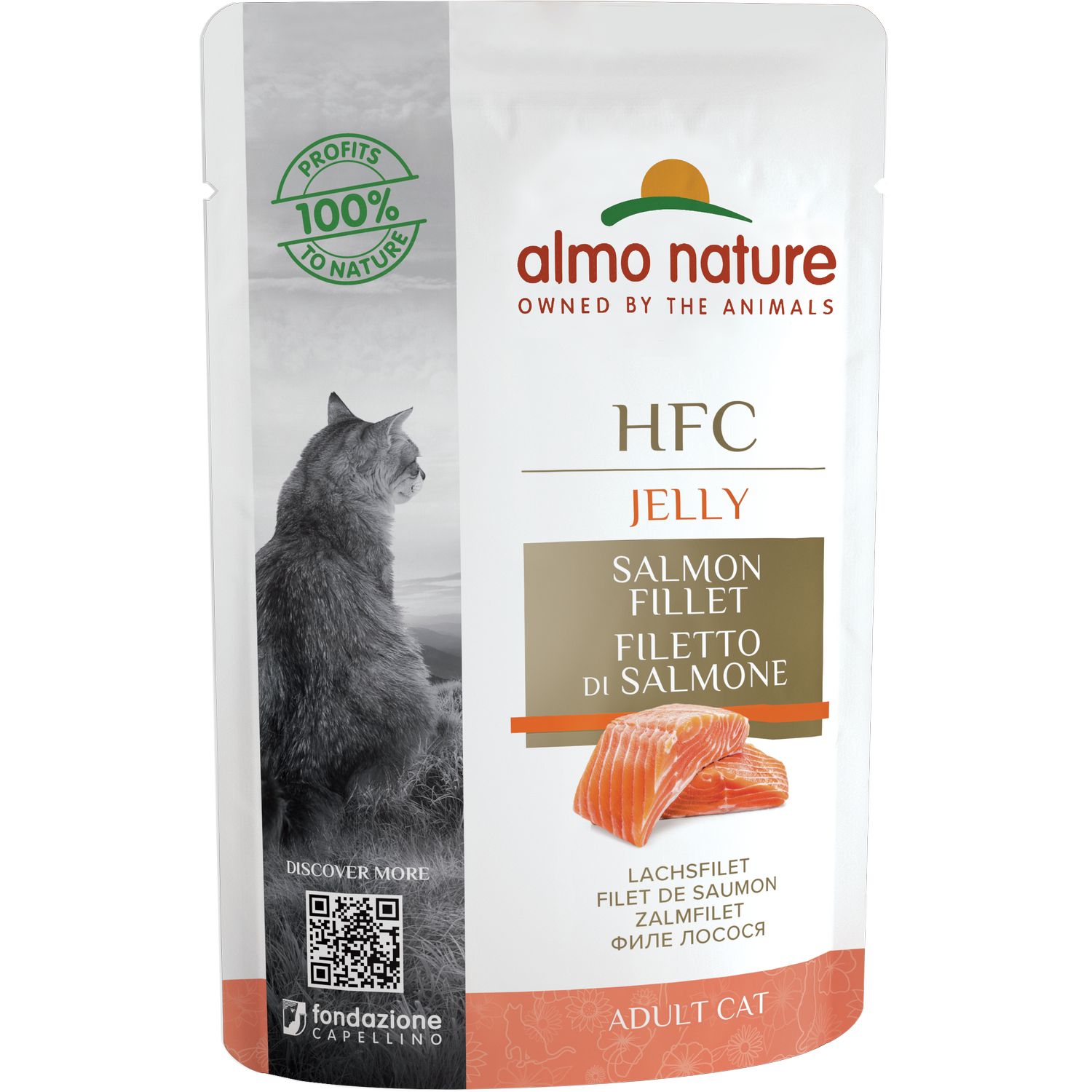 Влажный корм для кошек Almo Nature HFC Cat Jelly лосось, 55 г - фото 1