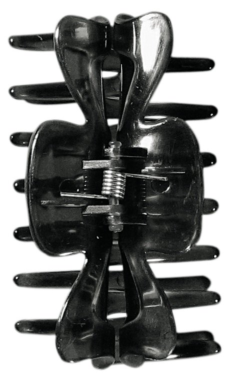 Зажим для волос Titania пластмассовый, 9 см, черный, 2 шт. (8021-2 B) - фото 1