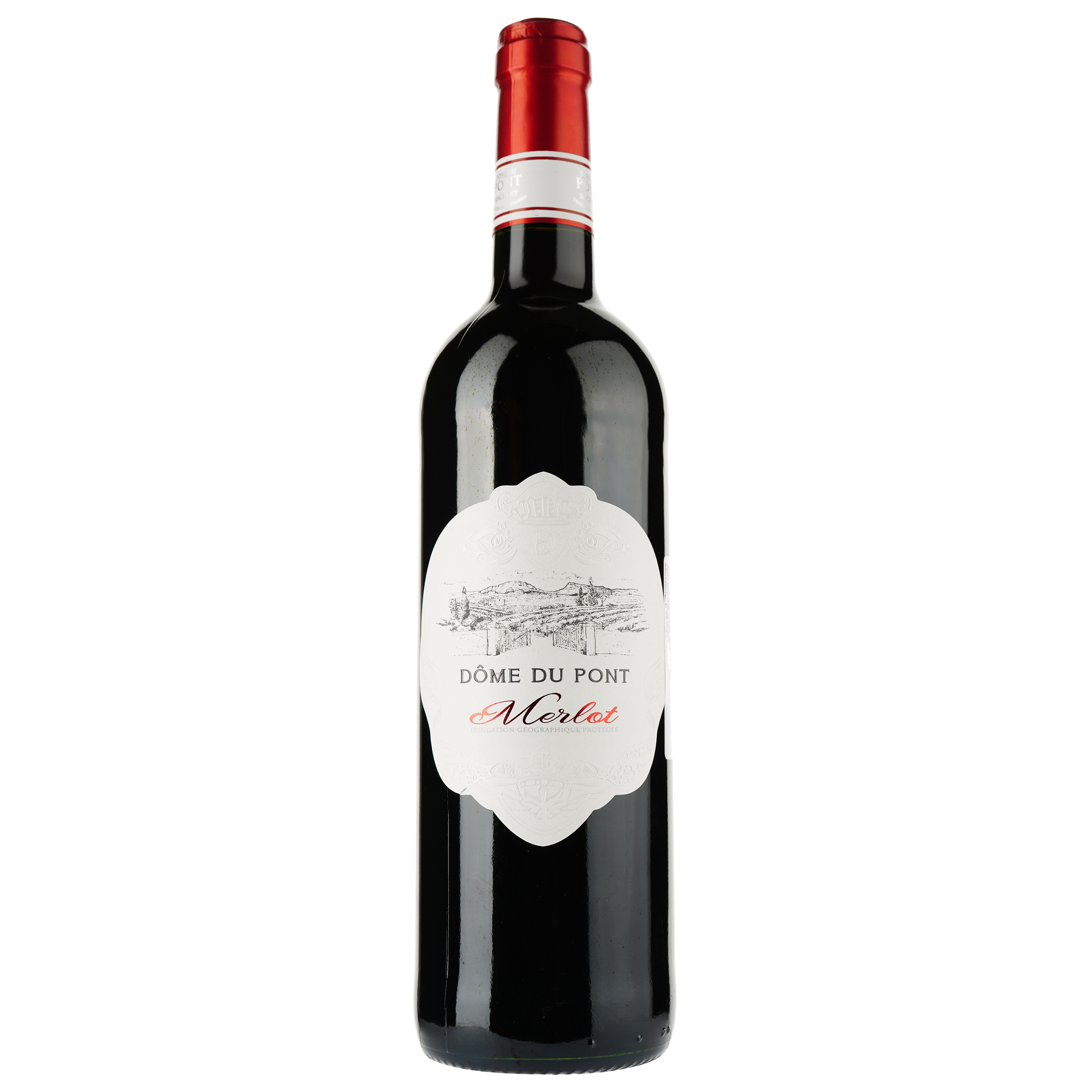 Вино Dome du Pont Merlot Rouge IGP Pays D'Oc, красное, сухое, 0,75 л - фото 1