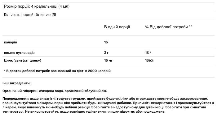 Цинк Dr. Mercola 15 мг 115 мл - фото 2