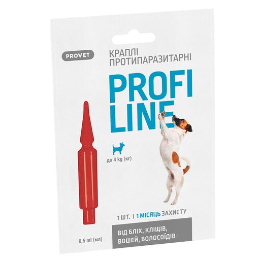 Краплі на холку для собак ProVET Profiline від зовнішніх паразитів, до 4 кг, 1 піпетка 0.5 мл - фото 1