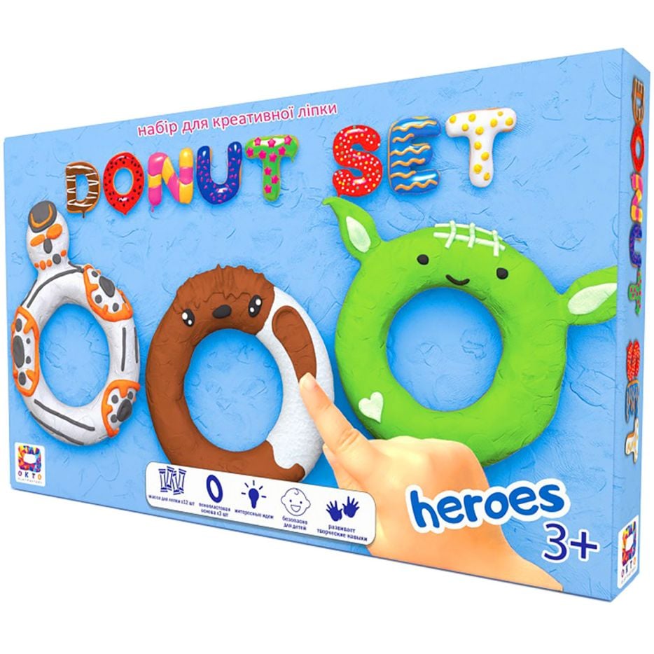 Набір для креативної творчості Moon Light Clay Donut Set Heroes 70089 легкий стрибаючий пластилін - фото 1