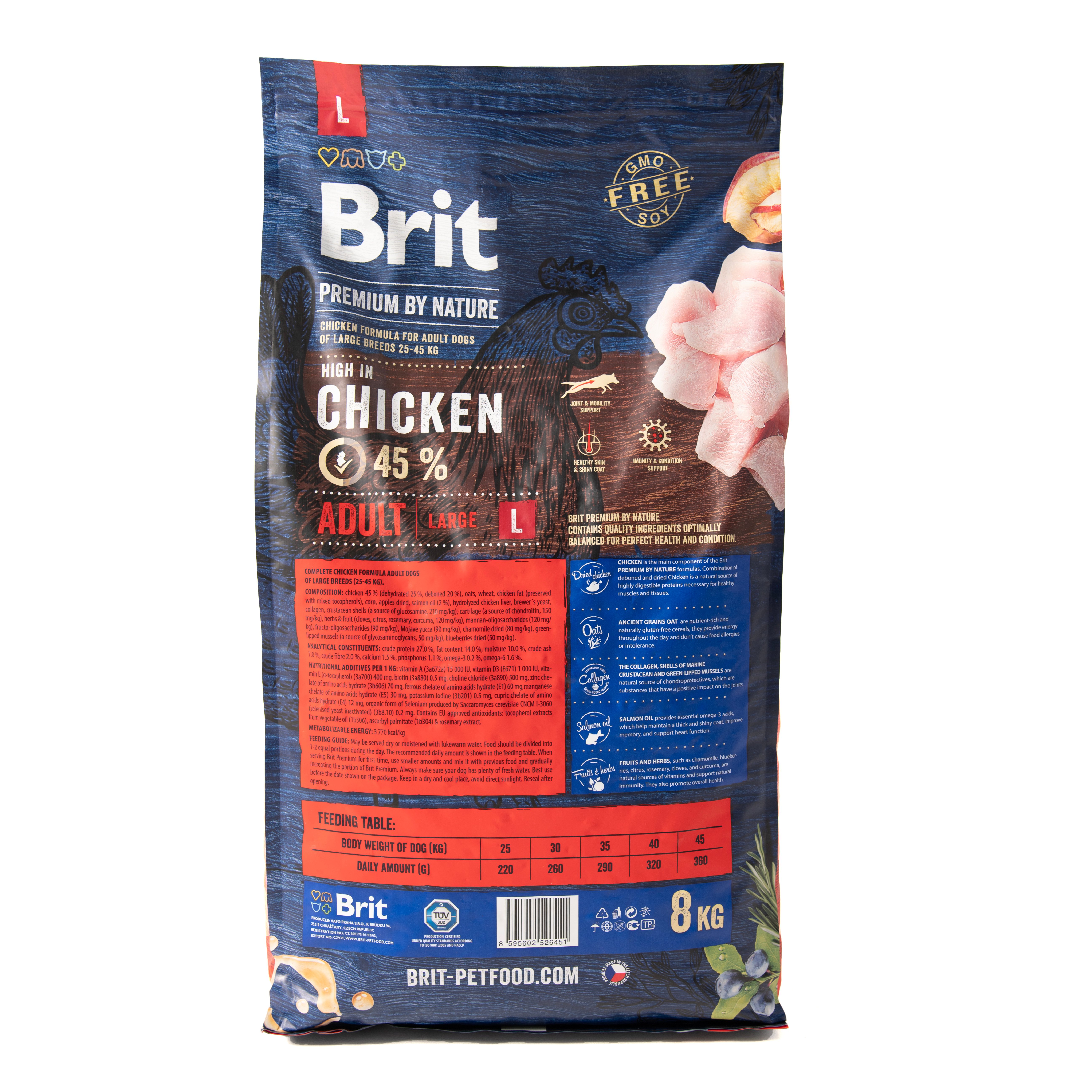 Сухой корм для собак крупных пород Brit Premium Dog Adult L, с курицей, 8 кг - фото 3