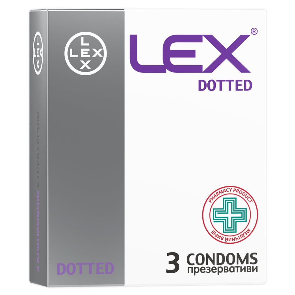 Презервативи Lex Dotted з крапками, 3 шт. (LEX/Dot/3) - фото 1