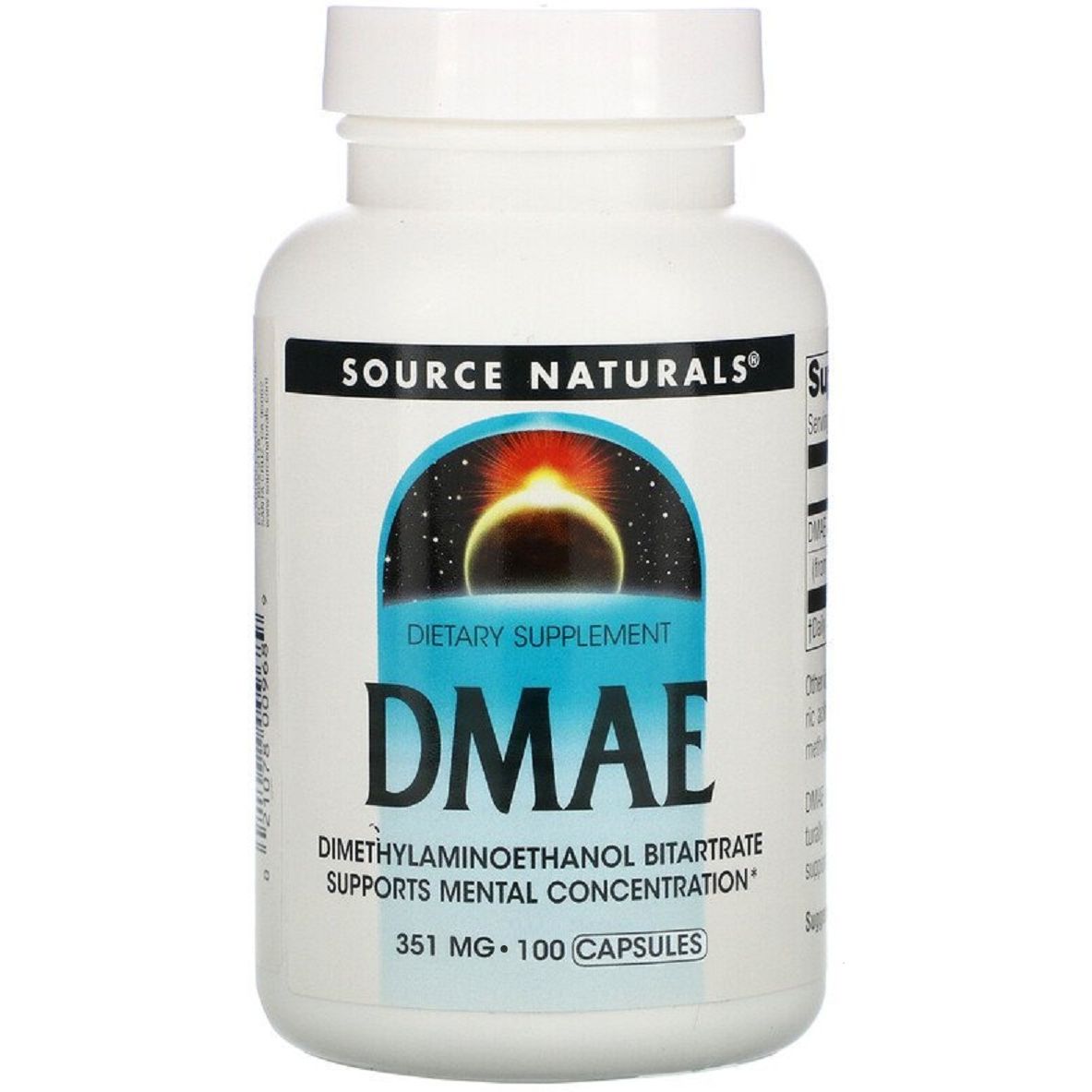 Аминокислота Source Naturals DMAE 351 мг 100 капсул - фото 1