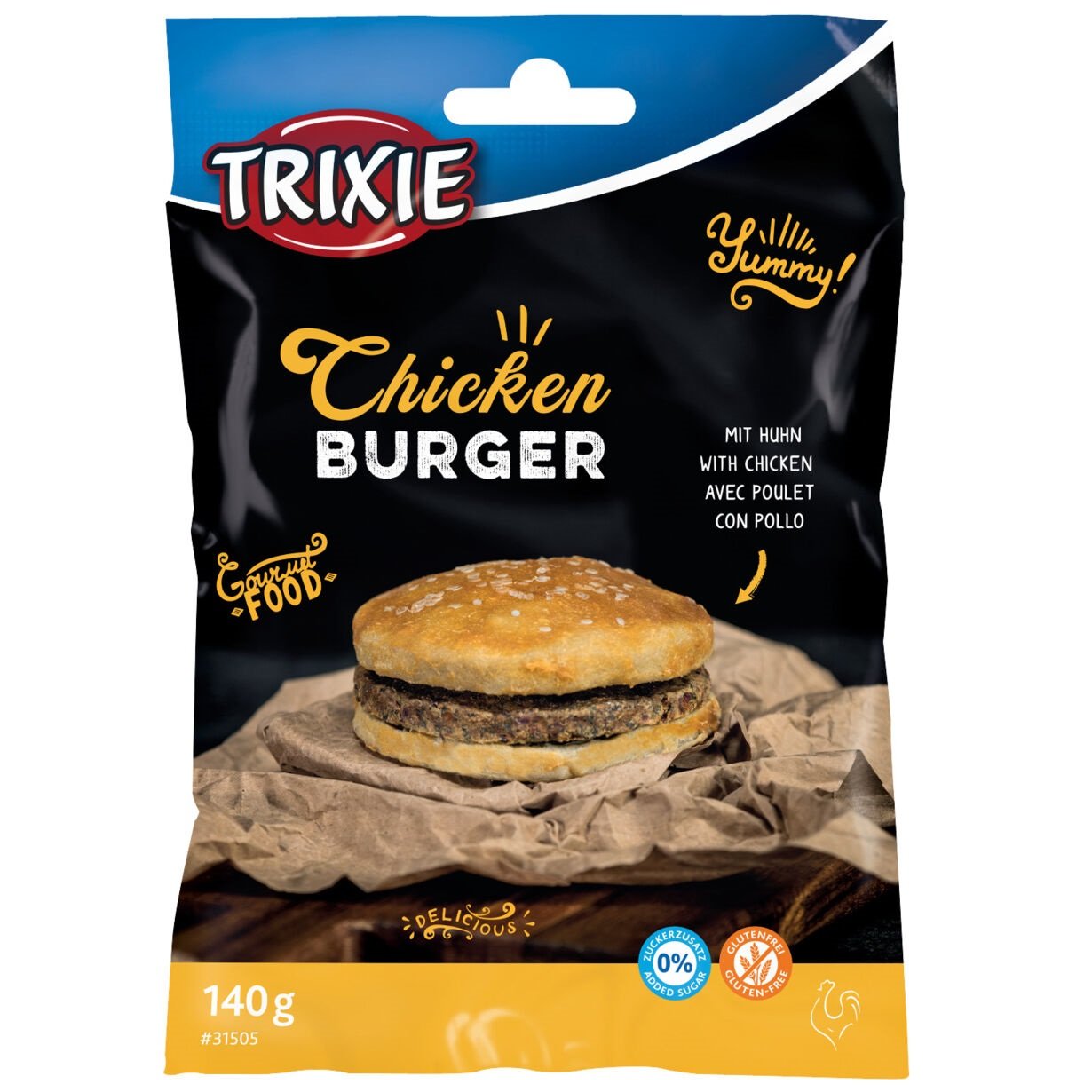 Ласощі для собак Trixie Chucekn Burger, Бургер з куркою, 9 см,140 г (31505) - фото 1