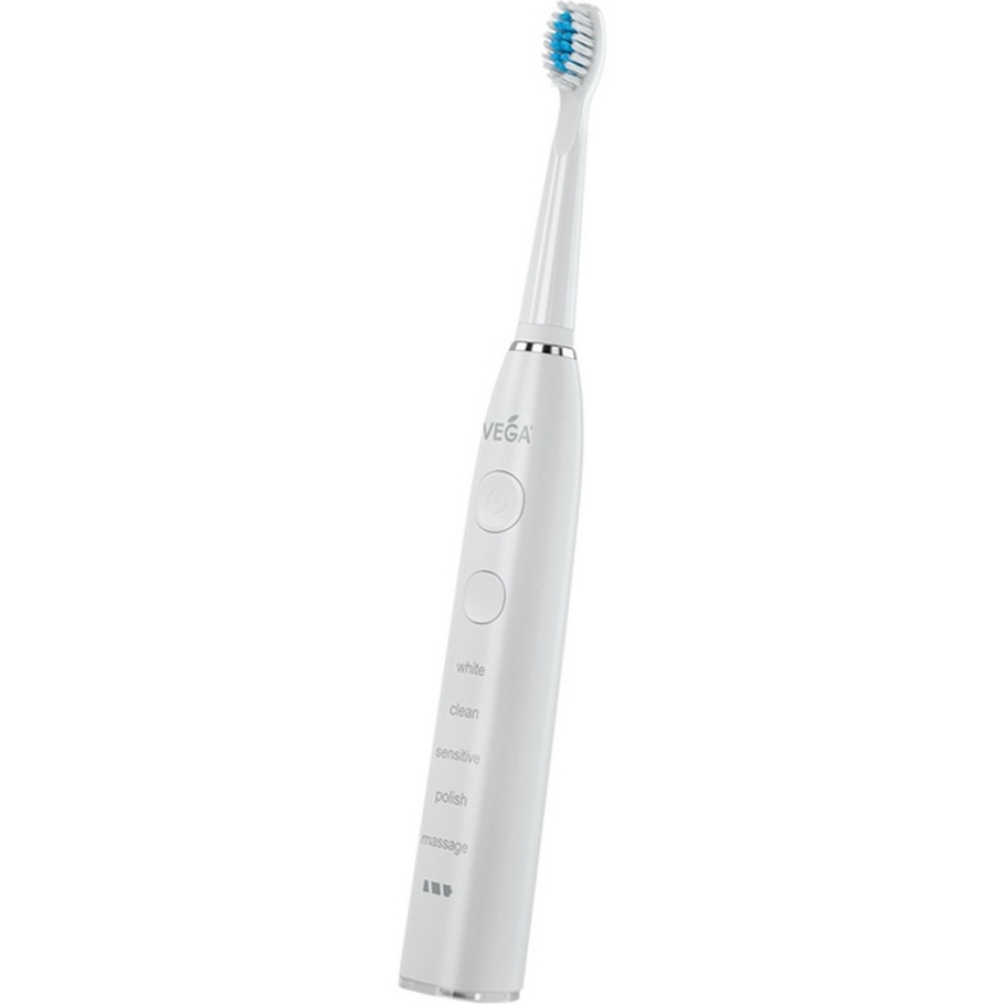 Електрична звукова зубна щітка Vega VT-600 W 5 режимів чищення біла - фото 2