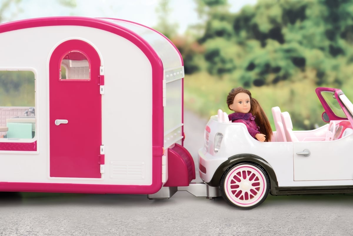 Транспорт для кукол Lori Кемпер на колесах, белый с розовым (LO37011Z) - фото 4