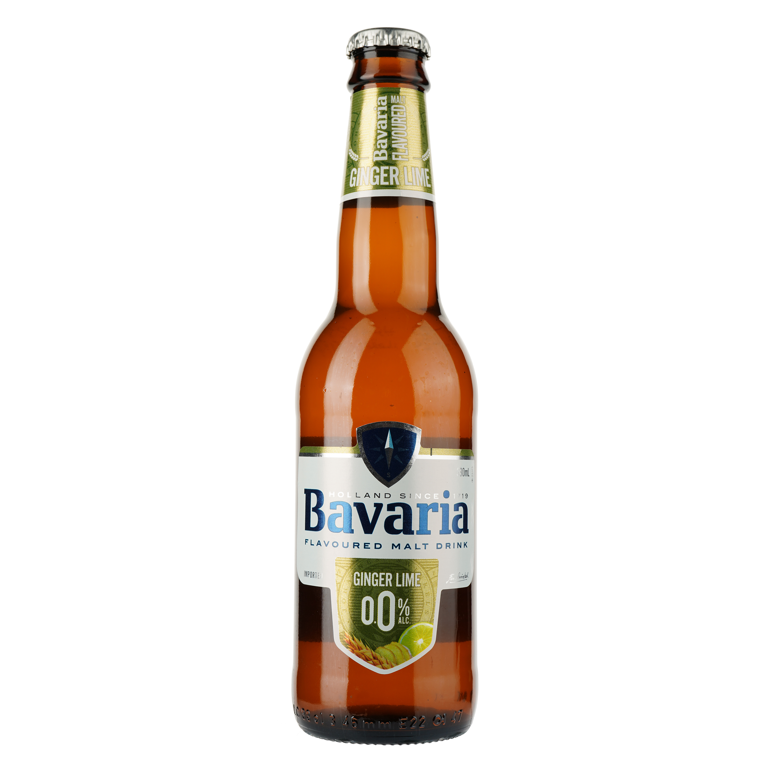 Пиво Bavaria Имбирь Лайм, безалкогольное, светлое, фильтрованное, 0,33 л - фото 1