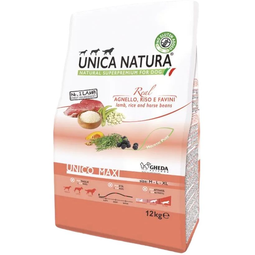 Сухий корм для собак Unica Natura Unico Maxi баранина з рисом та квасолею 12 кг - фото 1