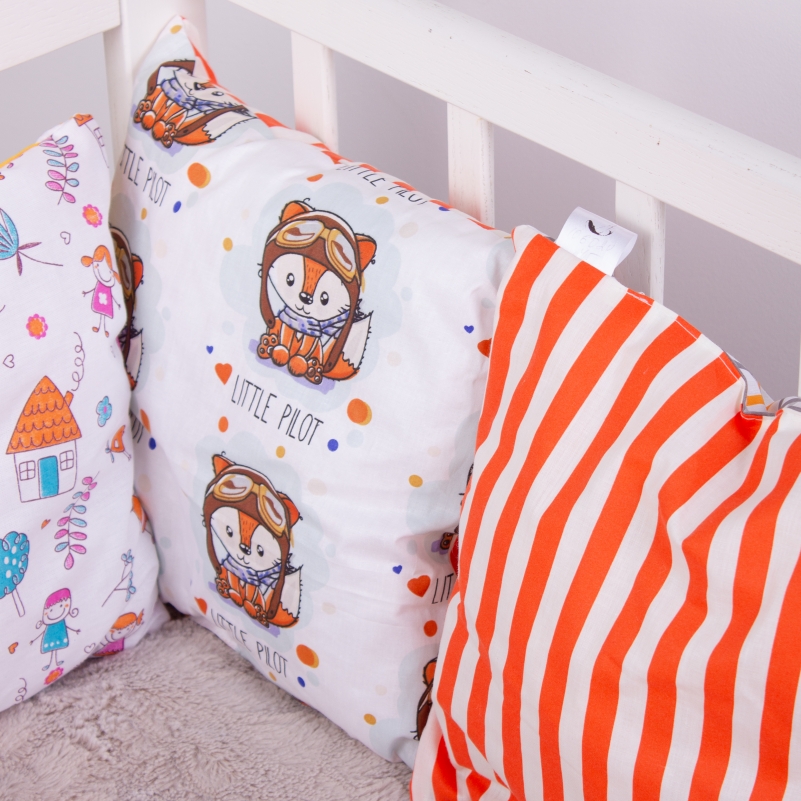 Подушечки-бортики MirSon Kids Time 18-200 Orange time, оранжевые, 12 шт. - фото 5