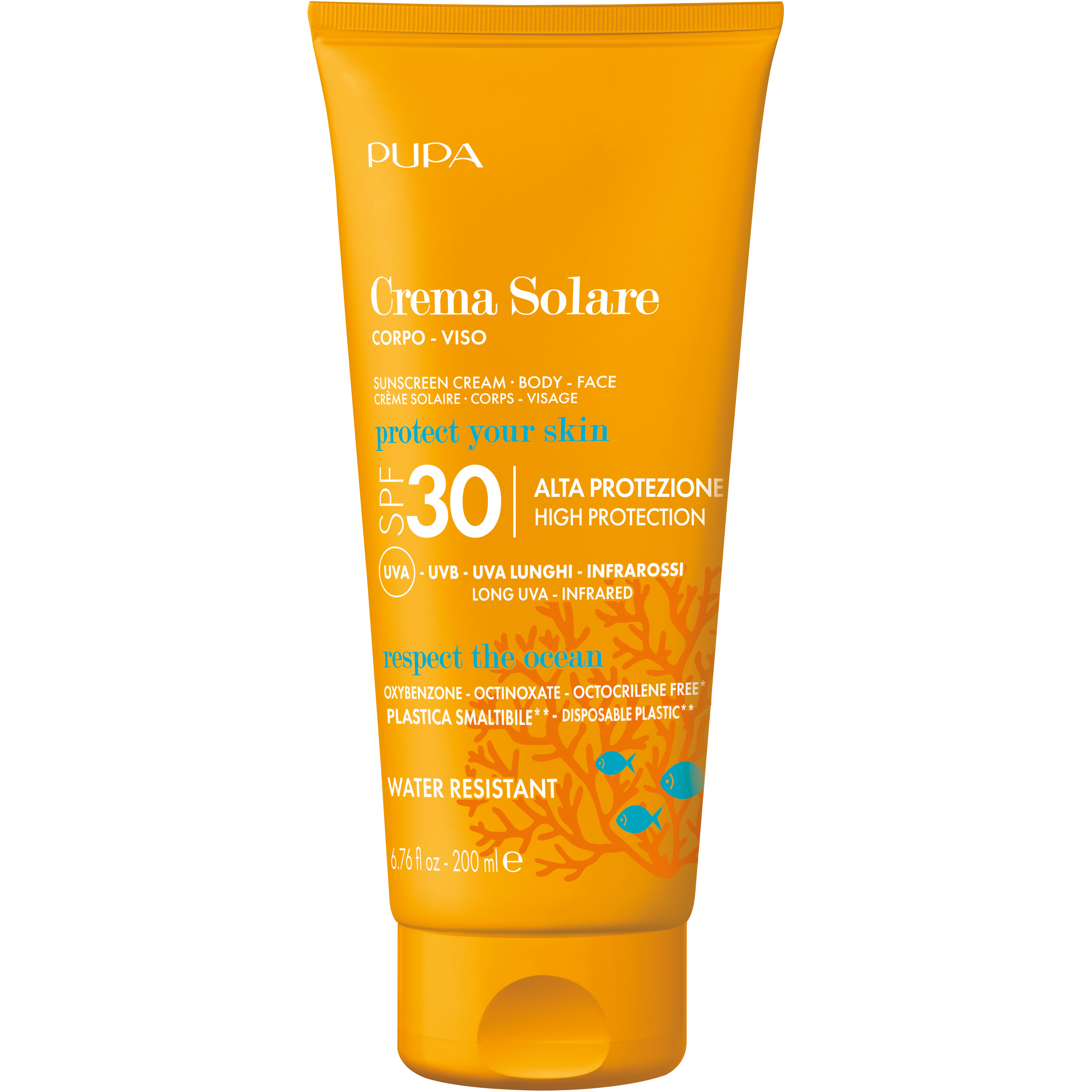 Сонцезахисний крем для обличчя та тіла Pupa Sunscreen Cream SPF 30, 200 мл (1067477) - фото 1