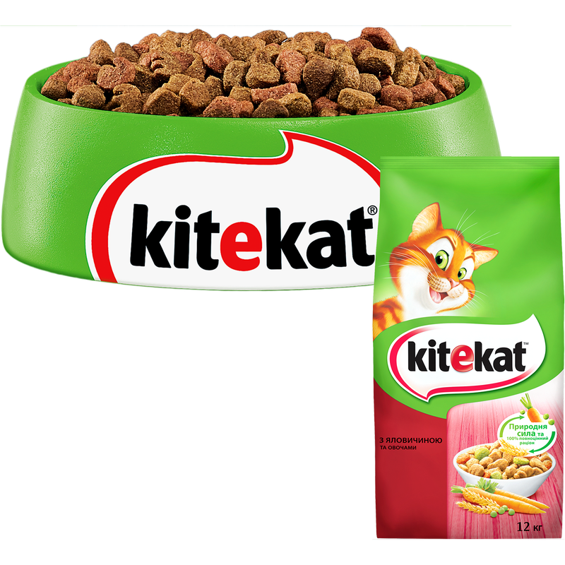 Сухий корм для котів Kitekat, яловичина з овочами, 12 кг - фото 3