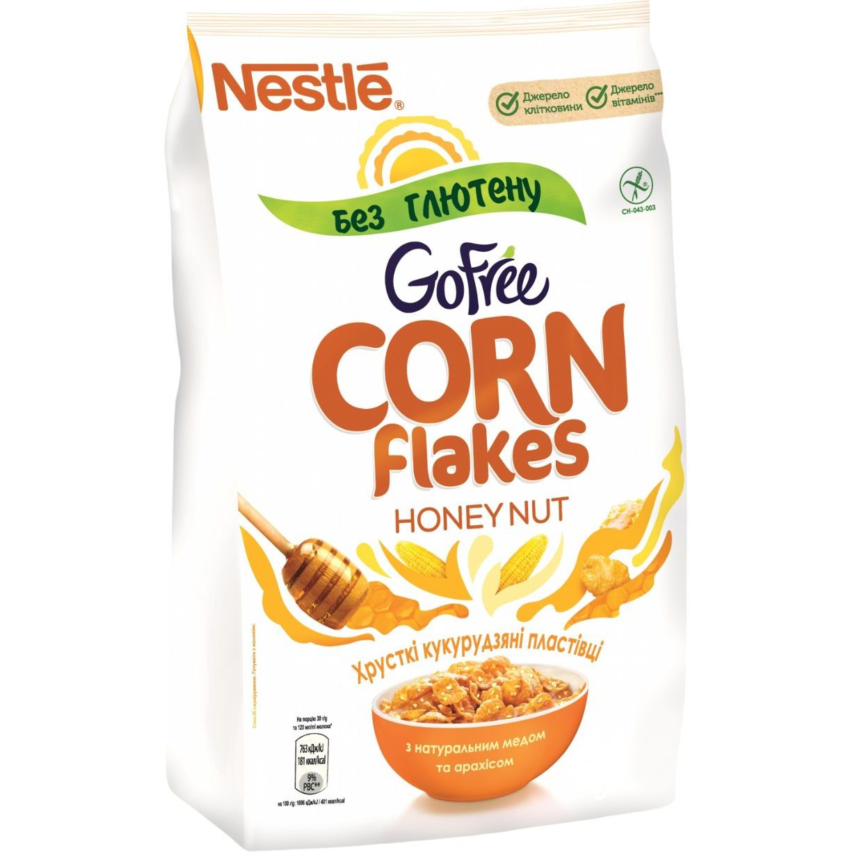 Готовий сніданок Nestle Corn Flakes Gold Мед і горіхи 450 г (548313) - фото 1