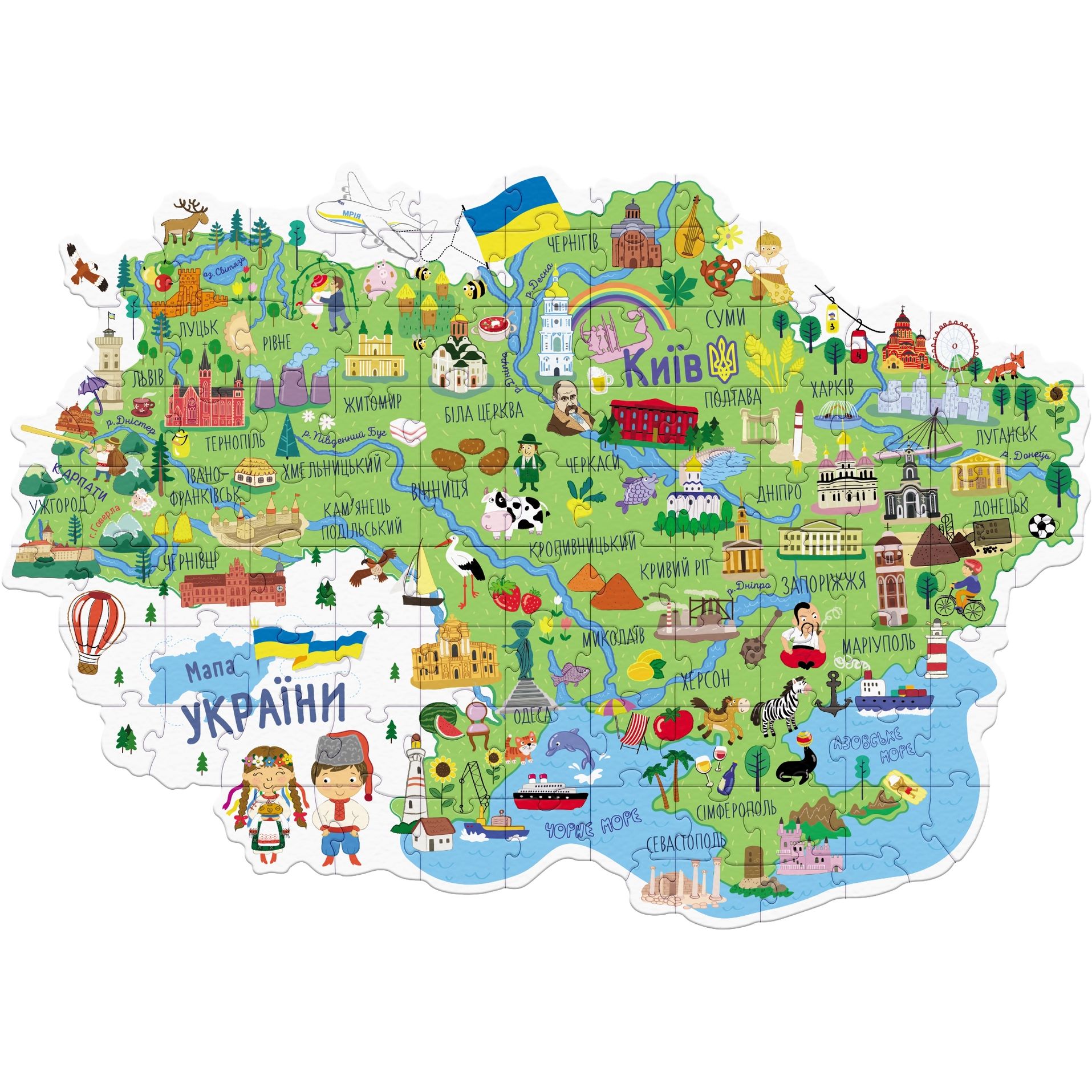 Пазл DoDo Мапа України, 100 елементів (300267) - фото 3