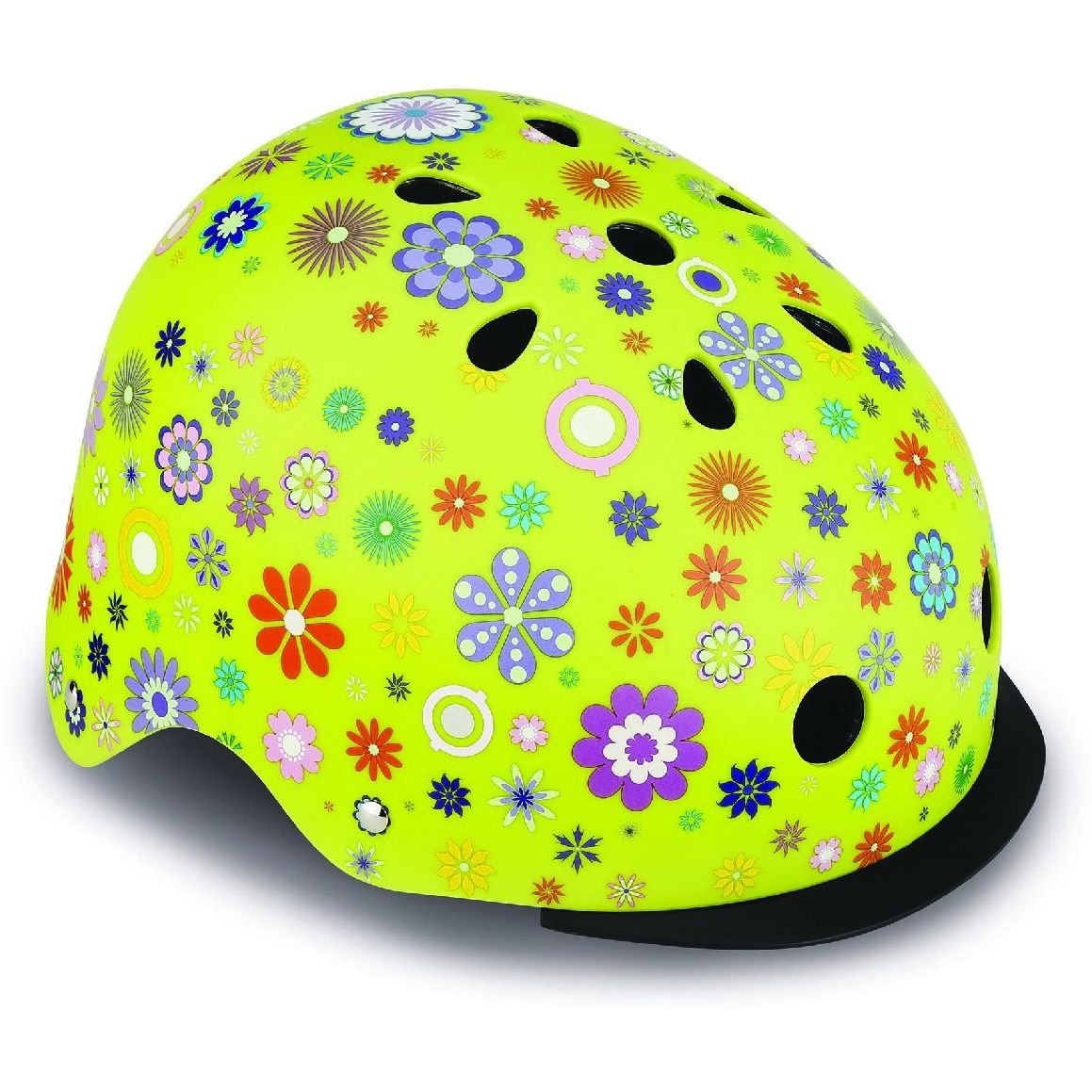 Шлем защитный Globber Цветы с фонариком 48-53 см зеленый (507-106) - фото 2
