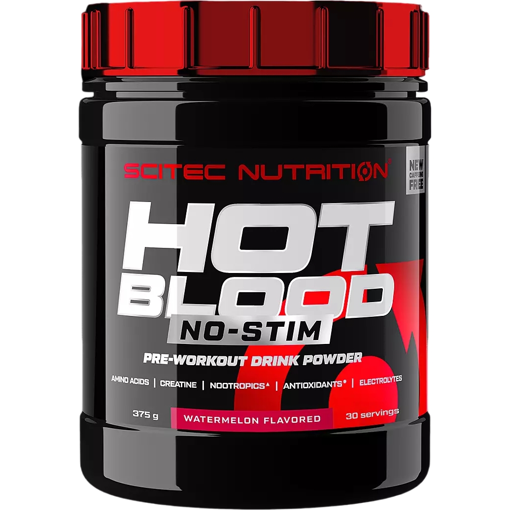 Предтреник Scitec Nutrition Hot Blood No-Stim Watermelon 375 г - фото 1