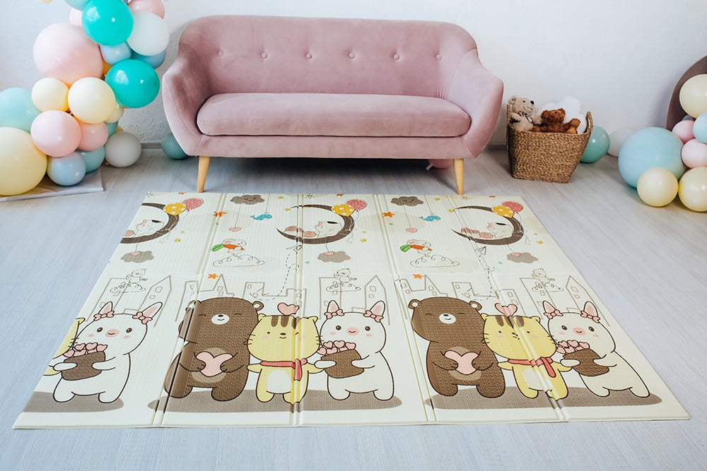 Дитячий двосторонній складний килимок Poppet Спальні малюки та Чарівне місто, 200x180x1 см (PP011-200) - фото 9