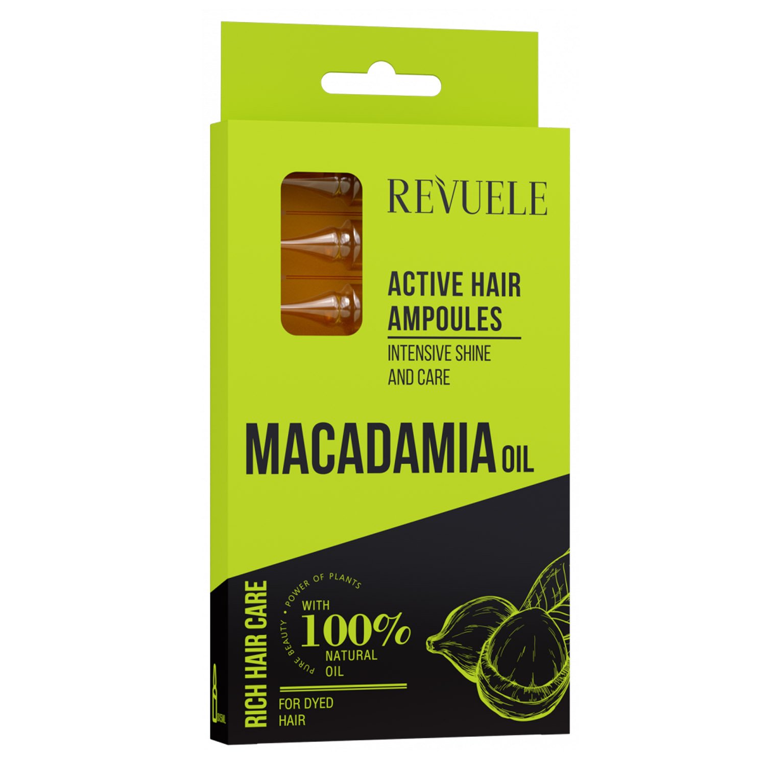 Активні ампули для волосся Revuele Hair Care, з олією макадами, 8 шт. по 5 мл - фото 1