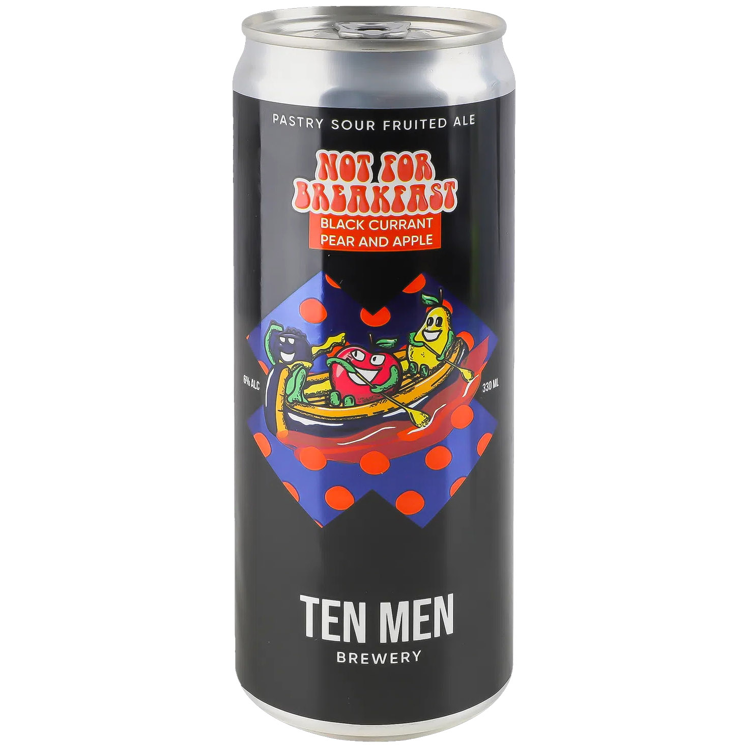Пиво Ten Men Brewery Not For Breakfast Black Currant Pear Apple полутемное 6% 0.33 л ж/б - фото 1