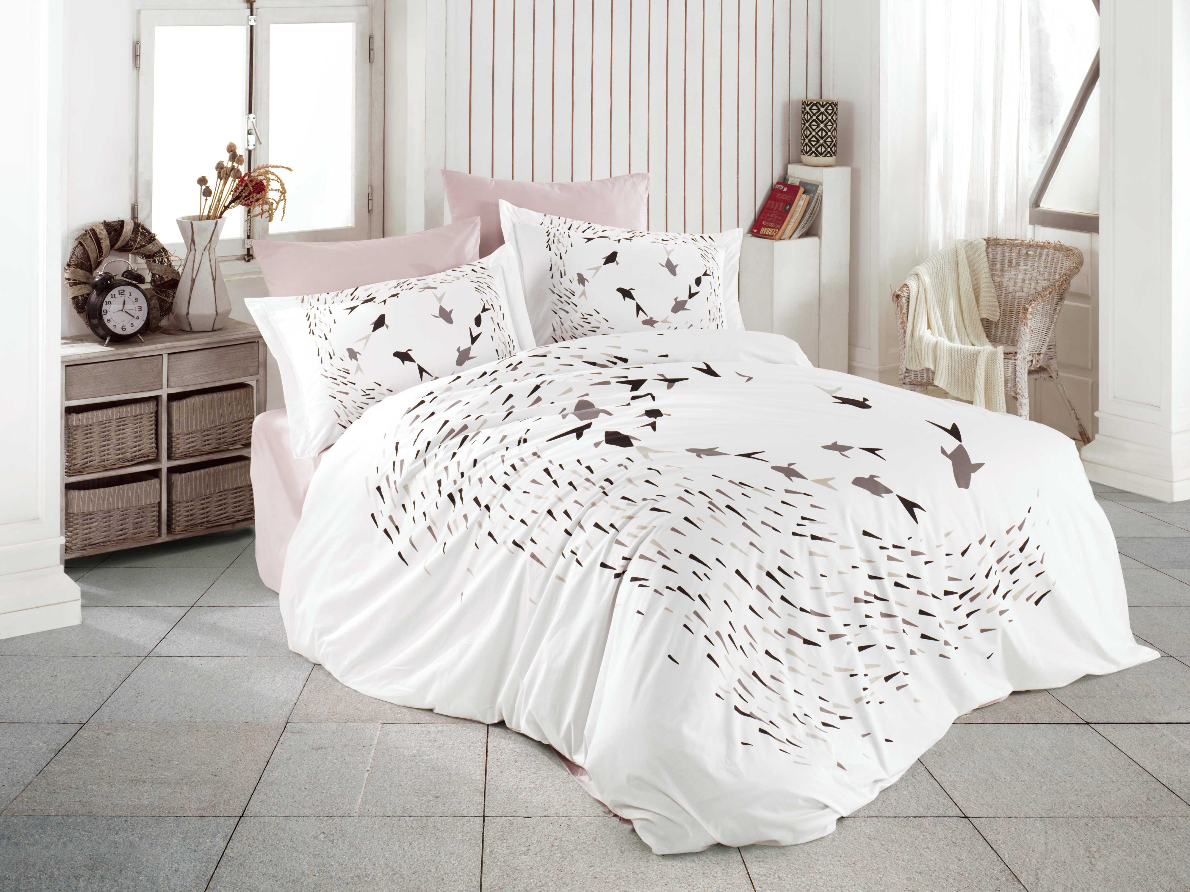 Комплект постельного белья Hobby Debora, поплин, полуторный, 220x160 см, бежевый (8698499144767) - фото 1