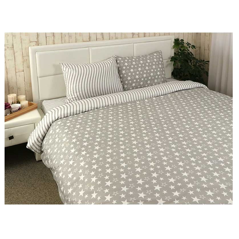 Комплект постельного белья Руно Star, двуспальный, микрофайбер, серый (655.52Star_1) - фото 1