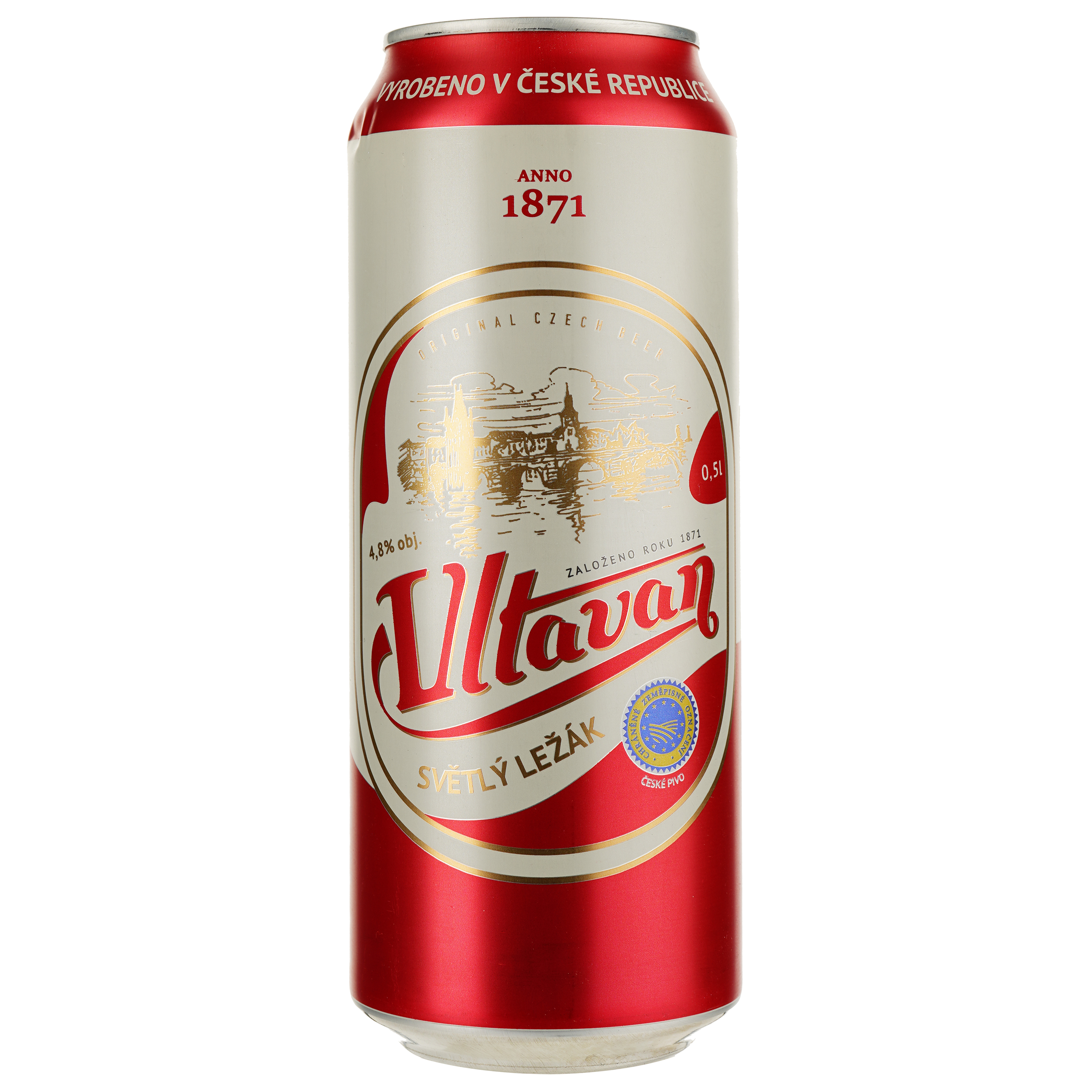 Пиво Vltavan Svetly Lezak світле 4.8% 0.5 з/б - фото 1