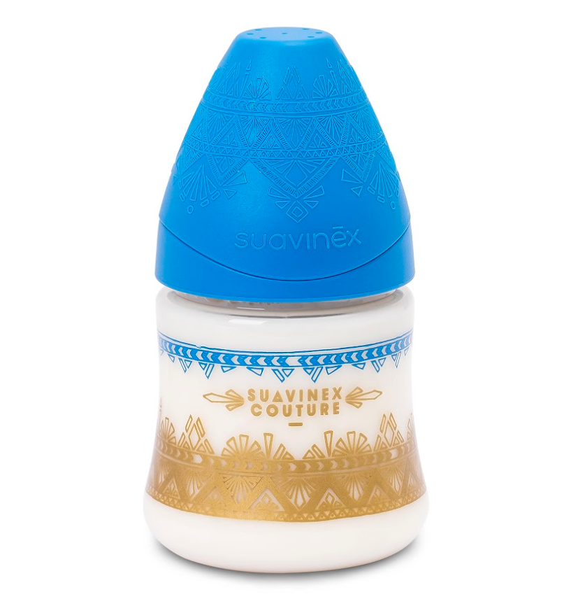 Пляшечка для годування Suavinex Couture, 150 мл, синій (304123) - фото 1
