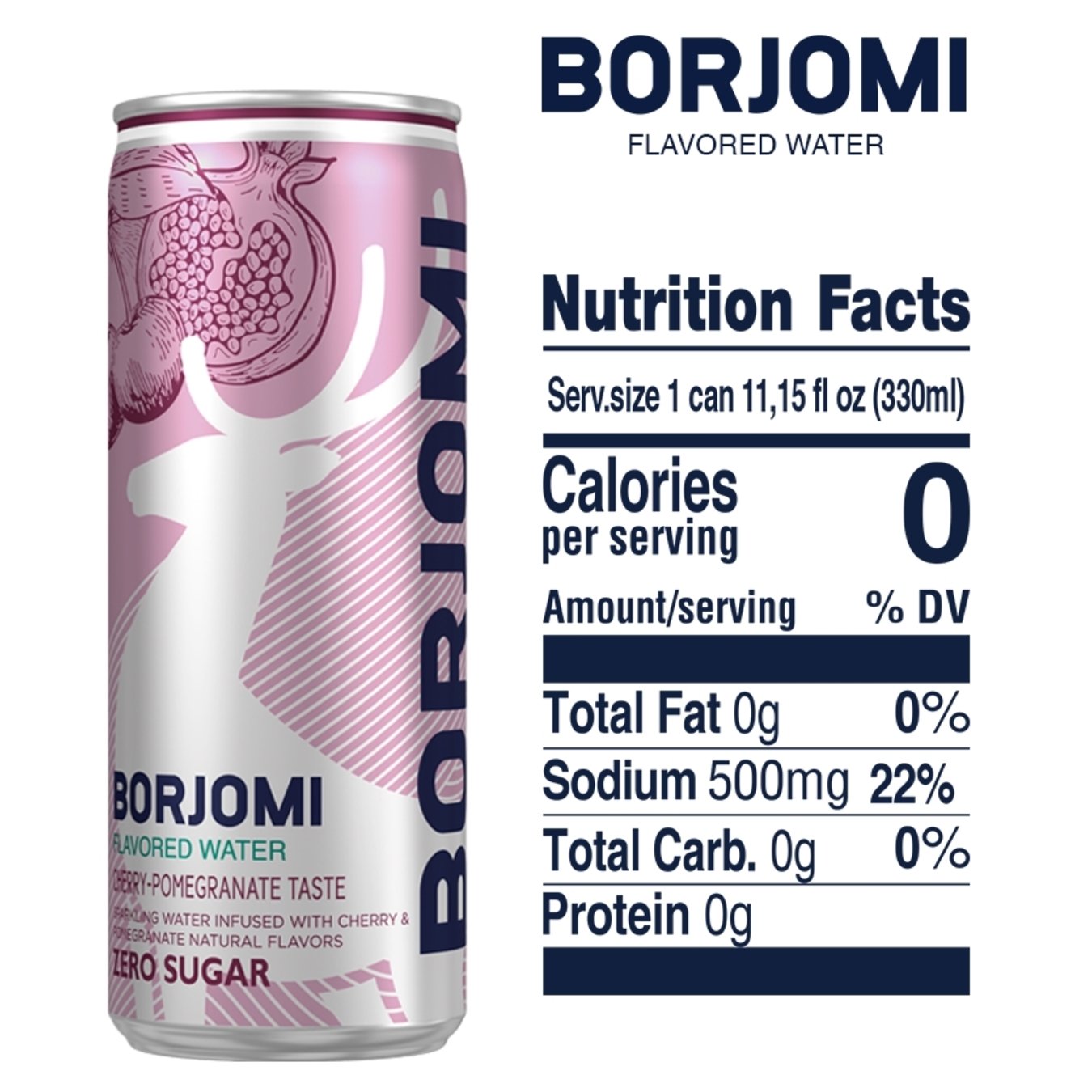Напій безалкогольний сильногазований Borjomi Flavored water Вишня-гранат з/б 0.33 л - фото 2