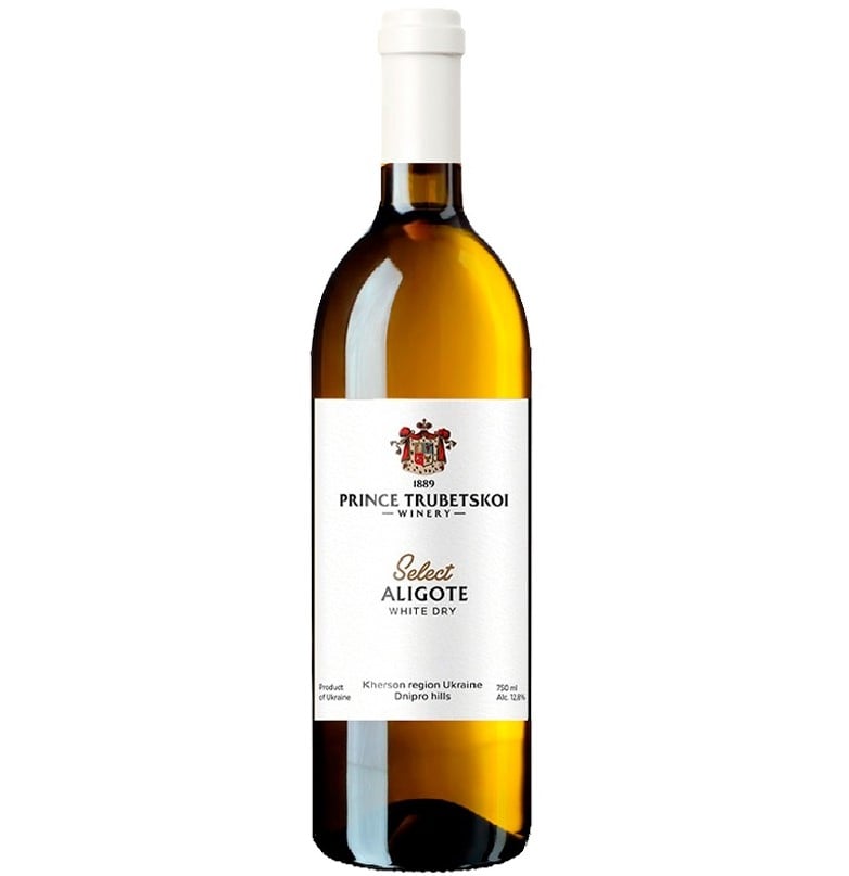 Вино Князь Трубецкой Алиготе белое сухое ординарное, 12,8%, 0,75 л (573594) - фото 1
