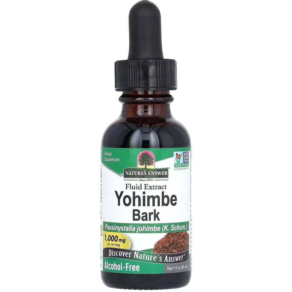 Экстракт коры йохимбе Nature's Answer Yohimbe Bark Alcohol-Free 1000 мг 30 мл - фото 1