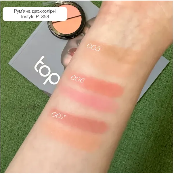 Рум'яна двоколірні TopFace Instyle Twin Blush On PT353 відтінок 003, 10 г - фото 4