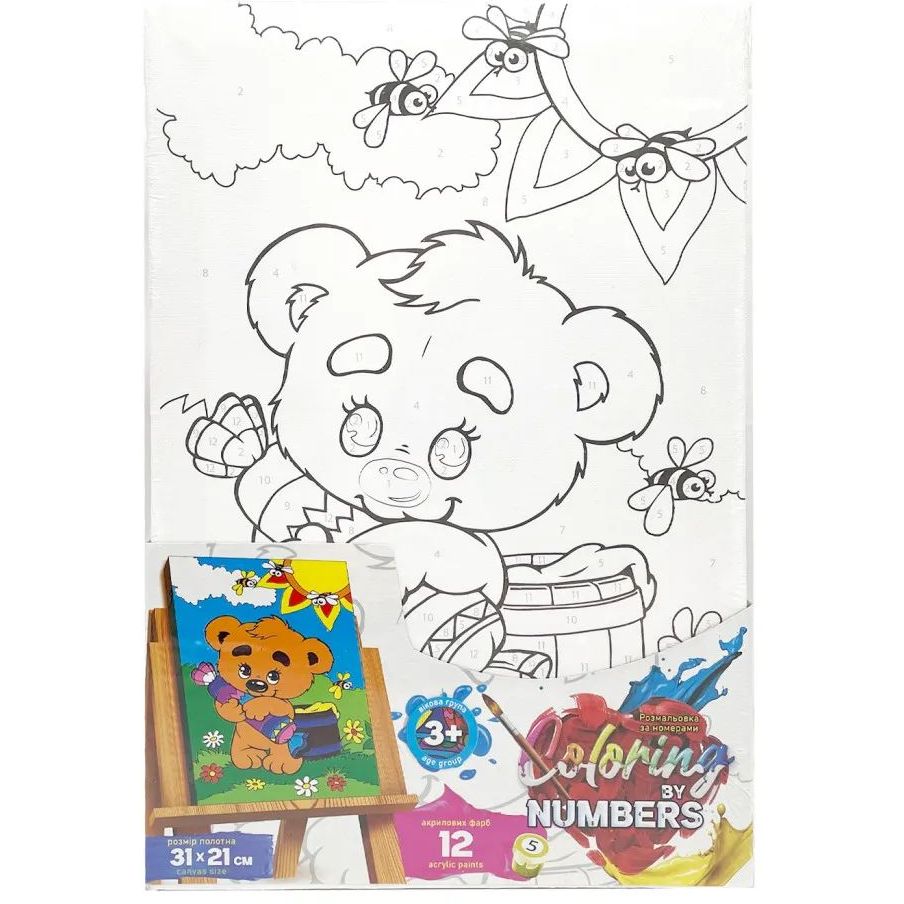 Картина по номерам Danko Toys Мишка с конфетой 31x21 см (CBN-02-05) - фото 1