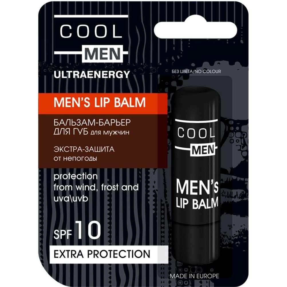 Мужской бальзам-барьер для губ Cool Men Ultraenergy Экстра-защита SPF10, 4,8 г - фото 1