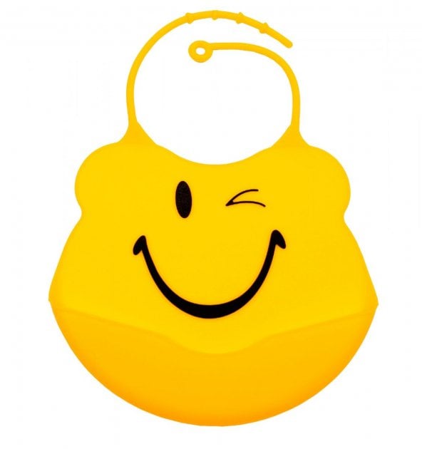 Слюнявчик-нагрудник Lindo Смайл, с карманом, желтый (Ф 933 жел) - фото 1