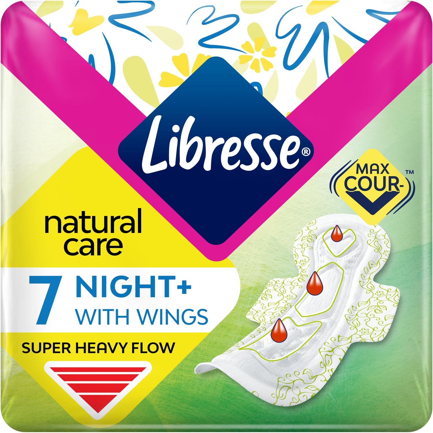 Гігієнічні прокладки Libresse Natural Care Maxi Night, 7 шт. - фото 2