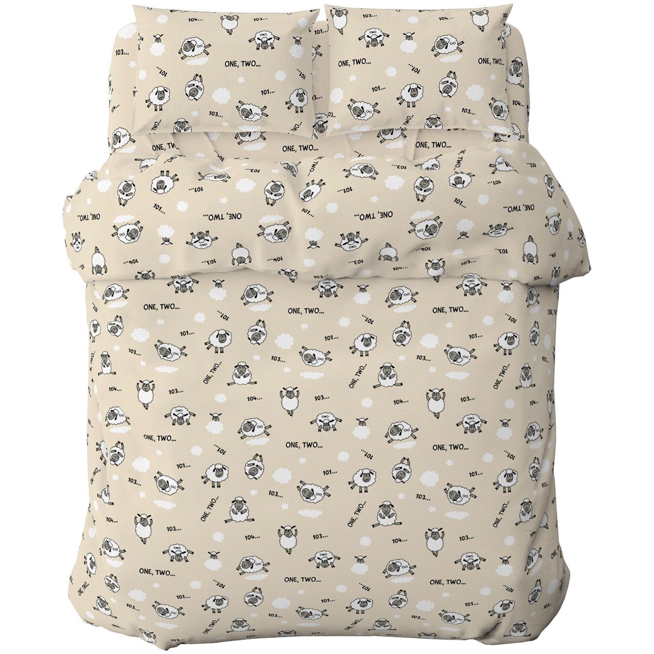 Комплект постельного белья Home Line Ягнята, бязь, 147х112 см, кремовый (159115) - фото 1