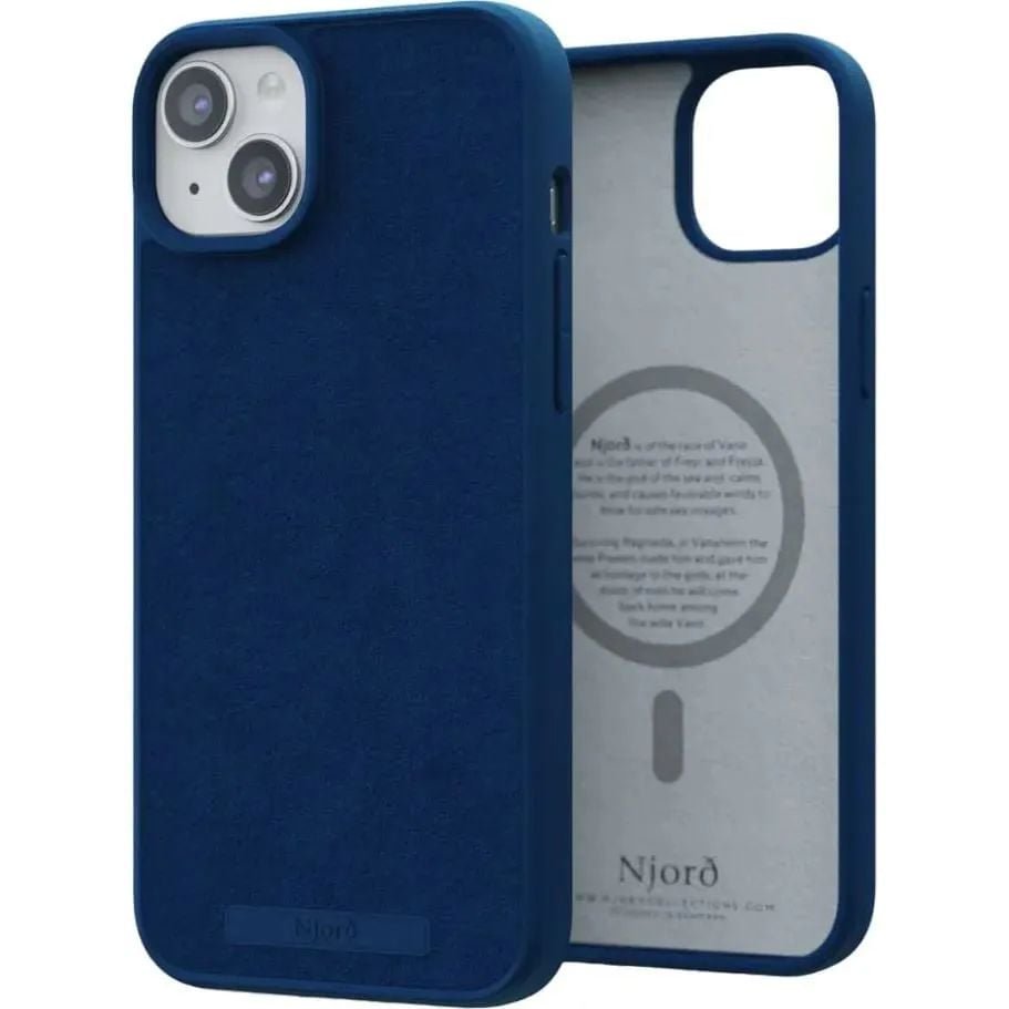 Чохол-накладка Njord Suede MagSafe Case Blue для iPhone 15 Plus - фото 1