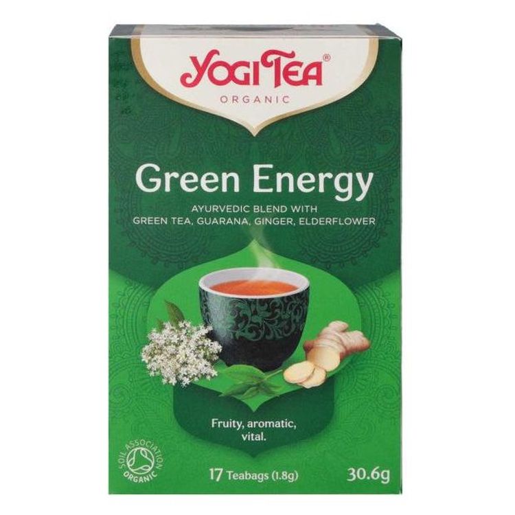 Смесь травяного и зеленого чая Yogi Tea Green Energy органический, 17 пакетиков - фото 1