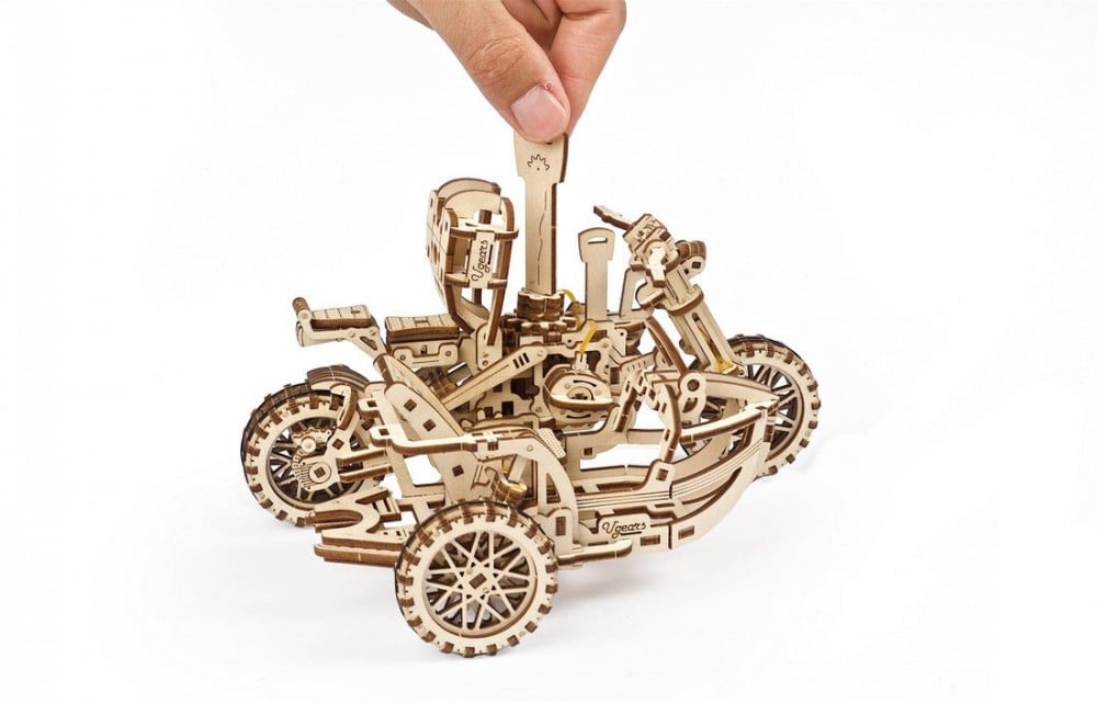 Механический 3D Пазл Ukrainian Gears Мотоцикл Scrambler UGR-10, с коляской, 380 элементов (70137) - фото 6