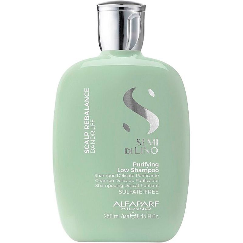 Бессульфатный шампунь против перхоти Alfaparf Milano Semi Di Lino Scalp Rebalance Purifying Low Sulfate Free Shampoo, 250 мл - фото 1