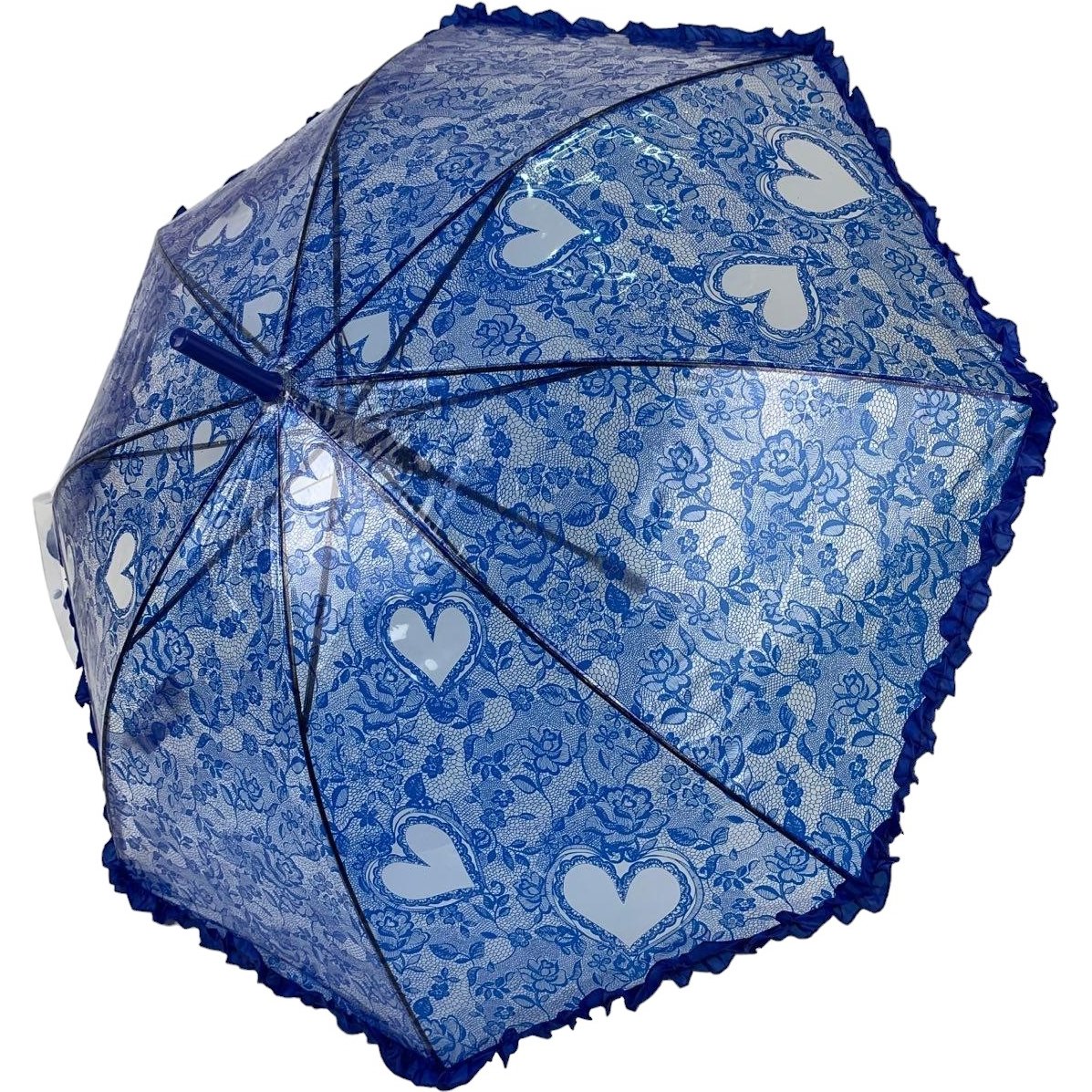 Дитяча парасолька-палиця напівавтомат S&L 84 см синя - фото 1
