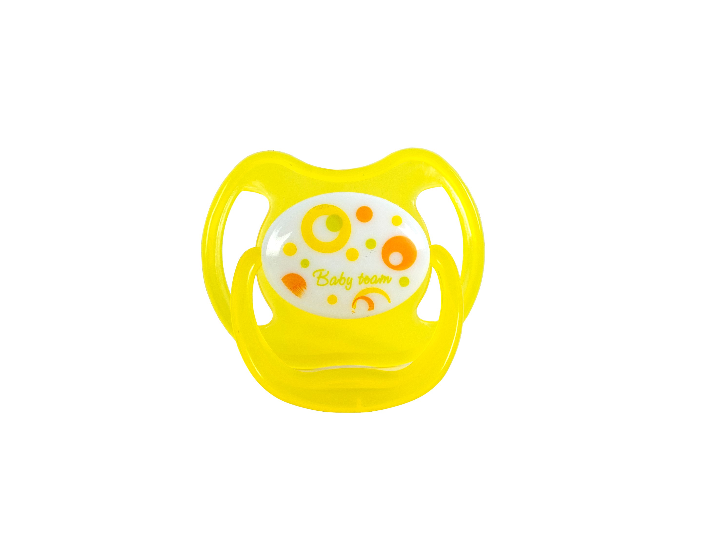 Пустушка латексна Baby Team, класична, 0+ міс., жовтий (3220_желтий) - фото 1