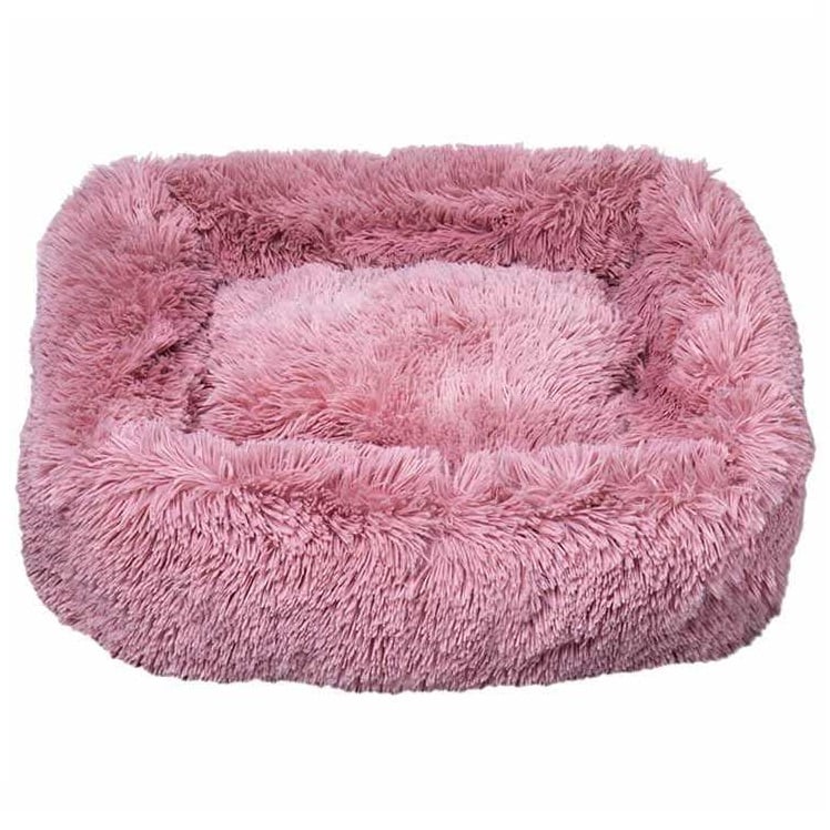 Лежак плюшевый для животных Milord Ponchik, прямоугольный, размер L, розовый (VR02//0384) - фото 1
