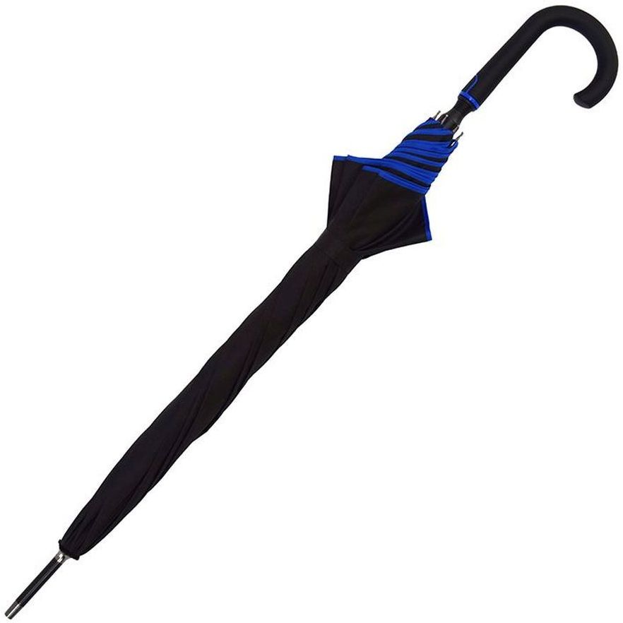 Зонт-трость Bergamo Line черныйс синим (7130004) - фото 2