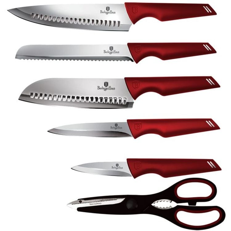 Набір ножів Berlinger Haus Metallic Line Burgundy Edition, червоний (BH 2790) - фото 2