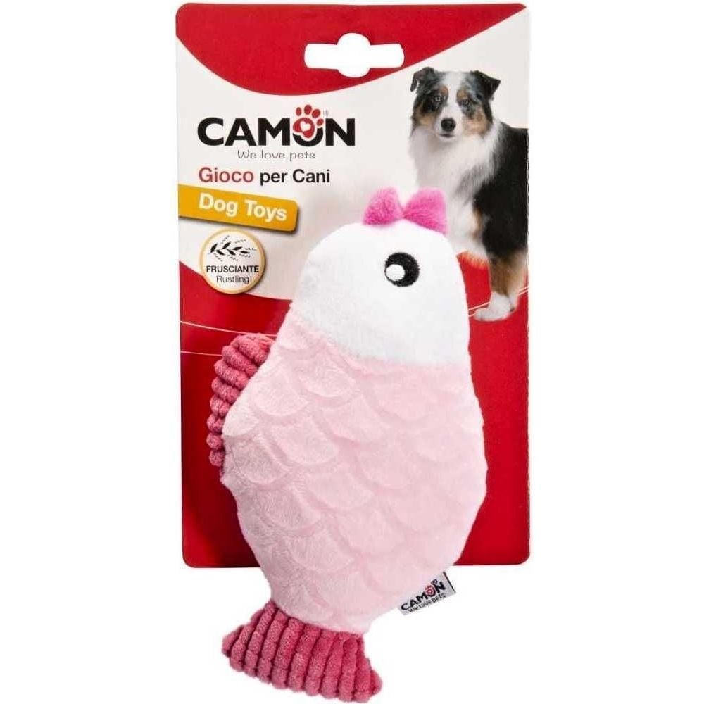 Іграшка для собак Camon Плюшева рибка, з пискавкою , 16 см, в асортименті - фото 1