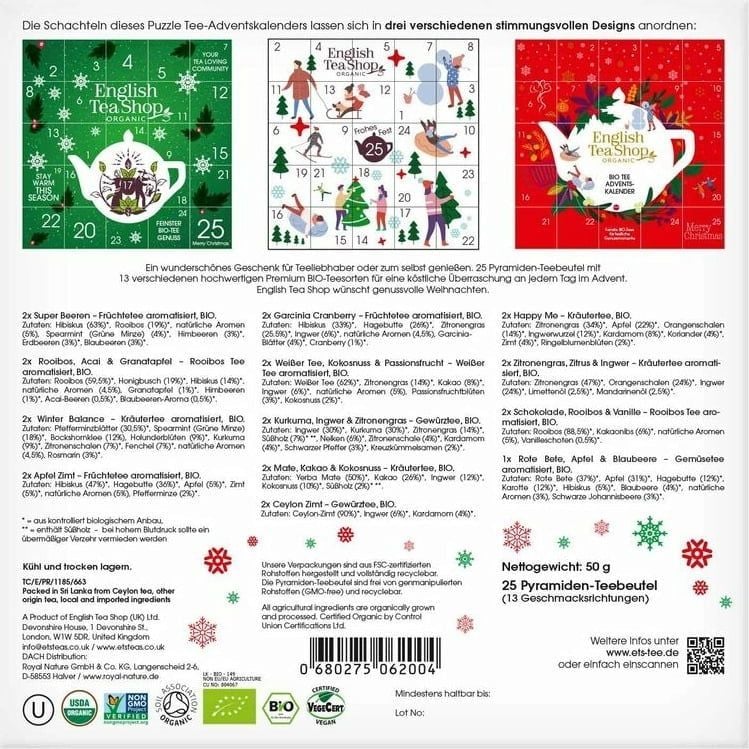 Адвент-календарь English Tea Shop White Ornaments, 50 г (25 шт. х 2 г) (914377) - фото 4